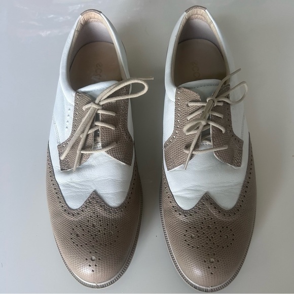 Ecco Shoes - Ecco Women’s Golf Oxford Tan and White Size 41 (10)